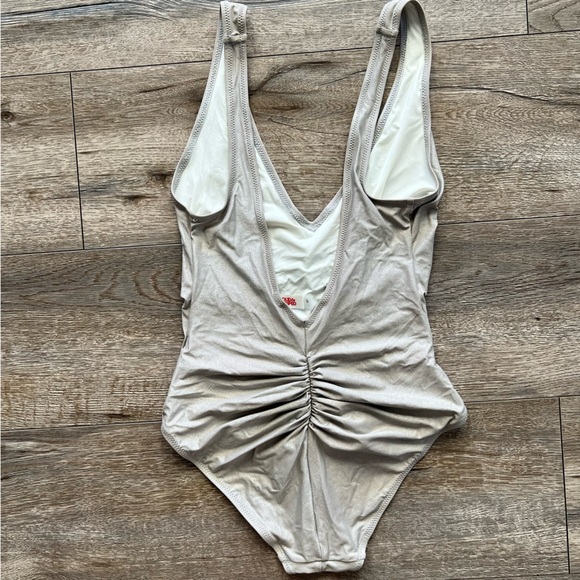 Solid and striped x revolve metallic one piece swimsuit - Picture 4 of 5